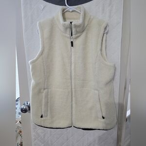 Talbots Ivory Fleece Vest